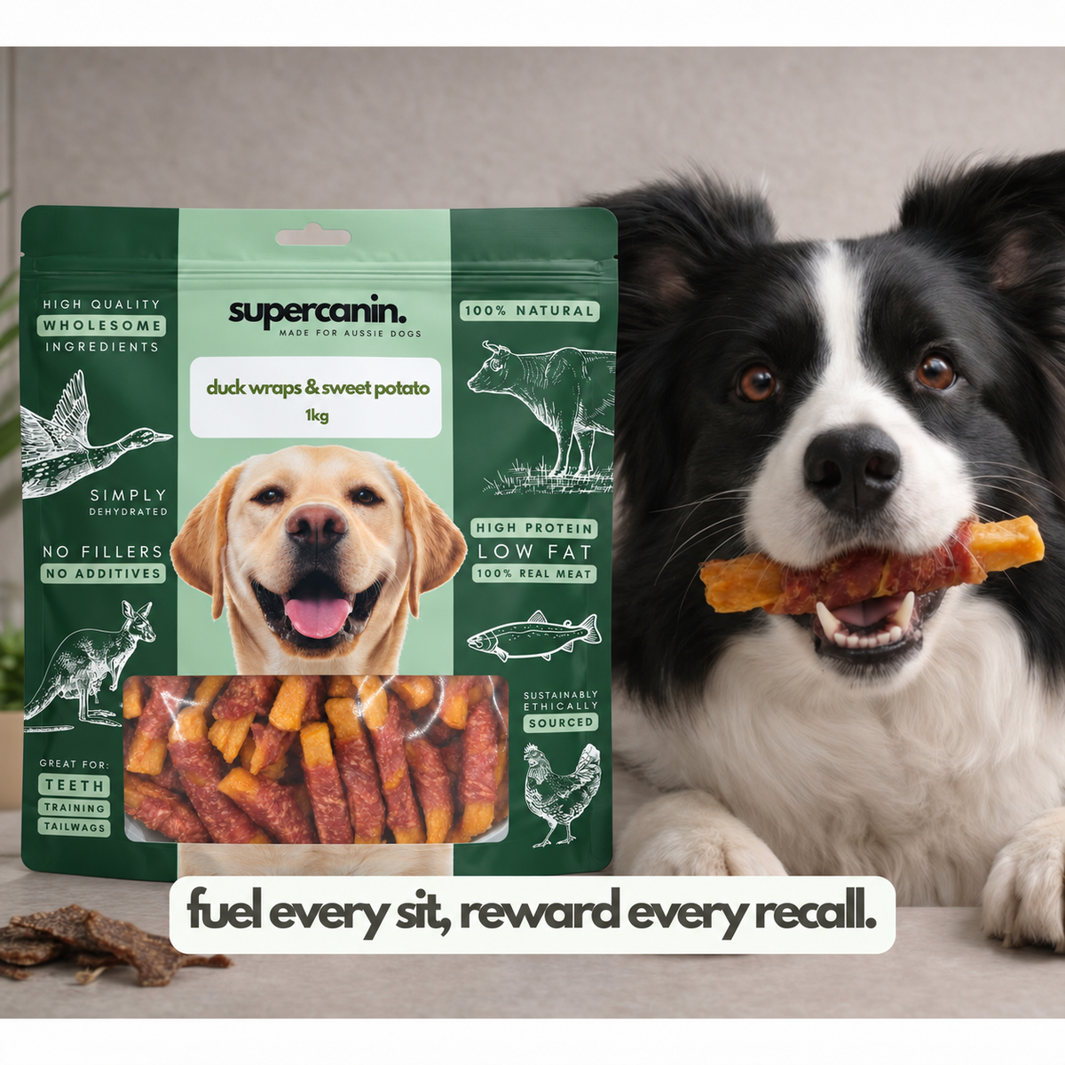 Supercanin duck wraps and sweet potato dog treats