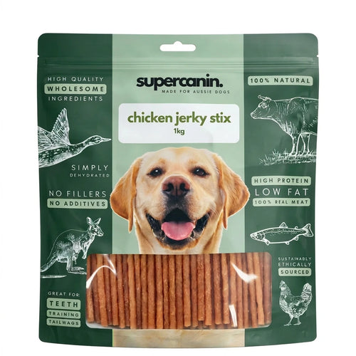 Supercanin chicken jerky stix for dogs, 1kg pouch