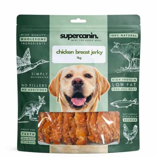 Supercanin chicken breast jerky 10kg wholesale pack